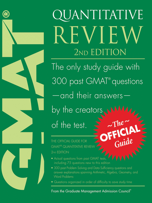 Title details for The Official Guide for GMAT Quantitative Review by Graduate Management Admission Council (GMAC) - Available